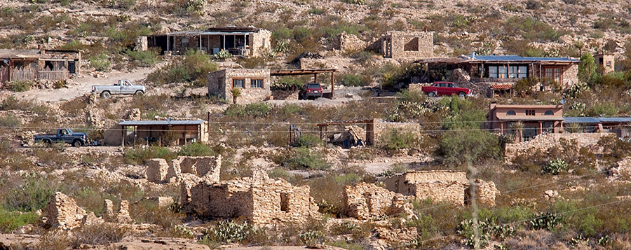 Renovated homes in the Terlingua Ghost Town.